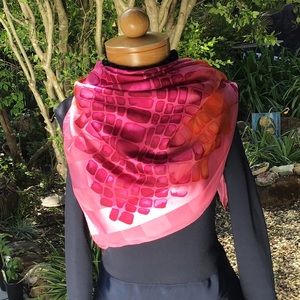 Adrienne Vitadini 100% Silk Multi Color Scarf